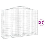 Cesti Gabbioni ad Arco 7 pz 200x50x140/160 cm Ferro Zincato