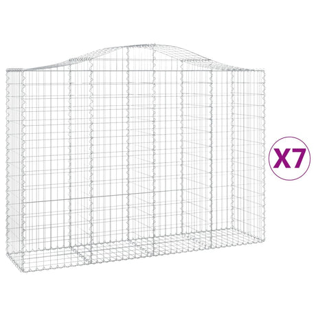 Cesti Gabbioni ad Arco 7 pz 200x50x140/160 cm Ferro Zincato