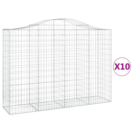 Cesti Gabbioni ad Arco 10 pz 200x50x140/160 cm Ferro Zincato