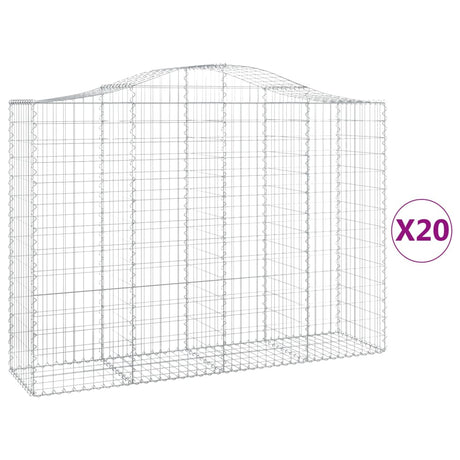 Cesti Gabbioni ad Arco 20 pz 200x50x140/160 cm Ferro Zincato