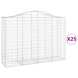 Cesti Gabbioni ad Arco 25 pz 200x50x140/160 cm Ferro Zincato