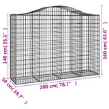 Cesti Gabbioni ad Arco 40 pz 200x50x140/160 cm Ferro Zincato