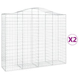 Cesti Gabbioni ad Arco 2 pz 200x50x160/180 cm Ferro Zincato