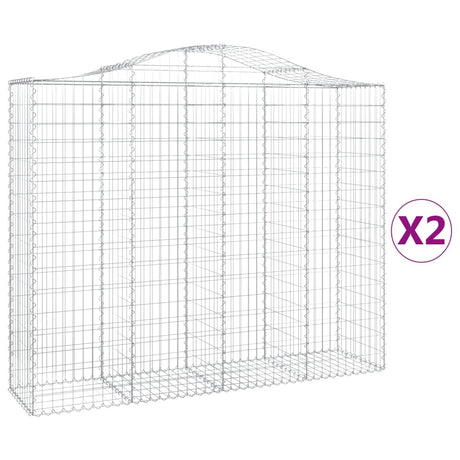 Cesti Gabbioni ad Arco 2 pz 200x50x160/180 cm Ferro Zincato