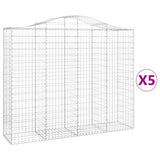 Cesti Gabbioni ad Arco 5 pz 200x50x160/180 cm Ferro Zincato