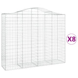 Cesti Gabbioni ad Arco 8 pz 200x50x160/180 cm Ferro Zincato