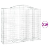 Cesti Gabbioni ad Arco 10 pz 200x50x160/180 cm Ferro Zincato