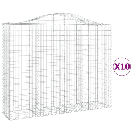 Cesti Gabbioni ad Arco 10 pz 200x50x160/180 cm Ferro Zincato