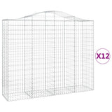 Cesti Gabbioni ad Arco 12 pz 200x50x160/180 cm Ferro Zincato