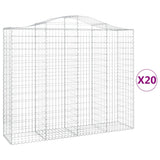 Cesti Gabbioni ad Arco 20 pz 200x50x160/180 cm Ferro Zincato