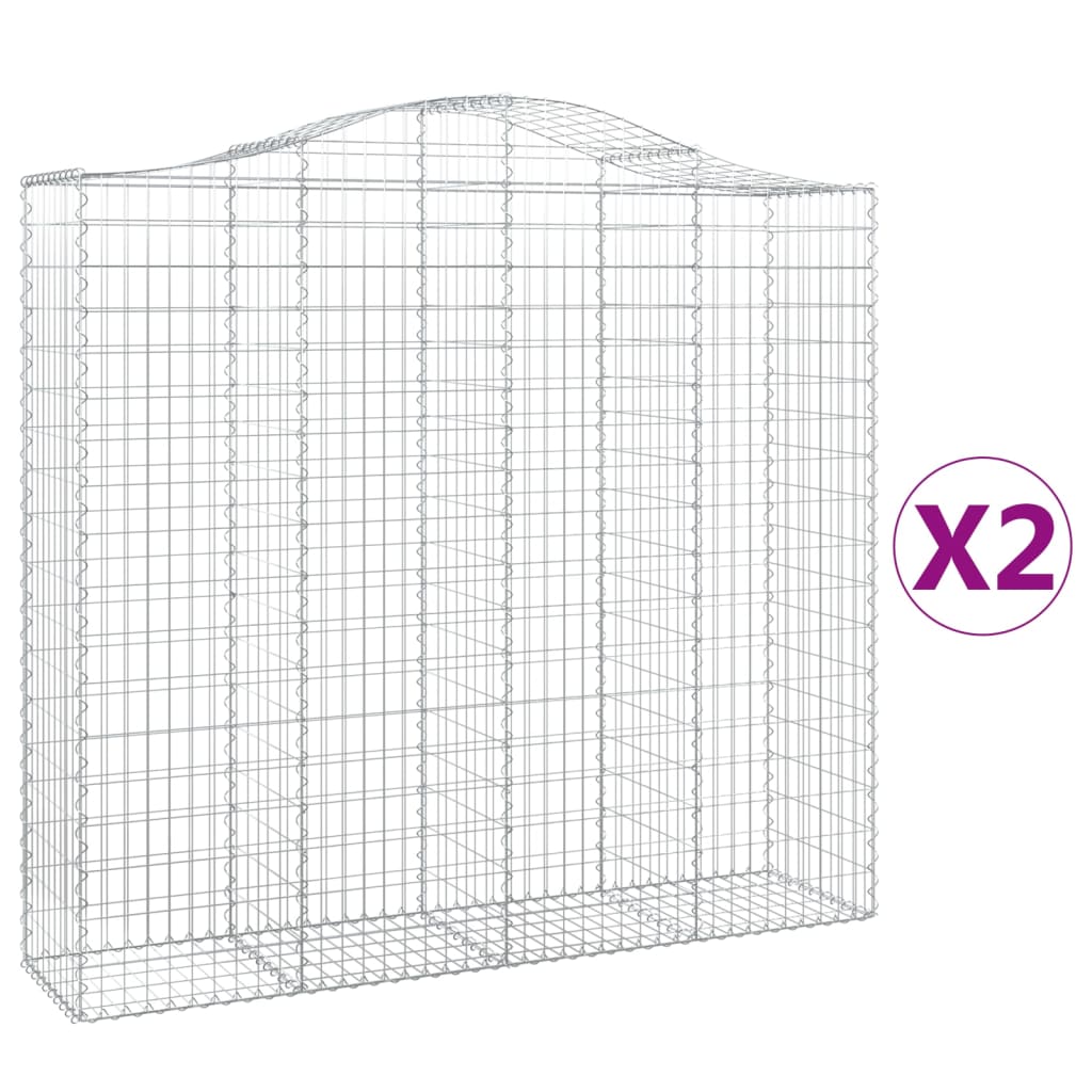 Cesti Gabbioni ad Arco 2 pz 200x50x180/200 cm Ferro Zincato