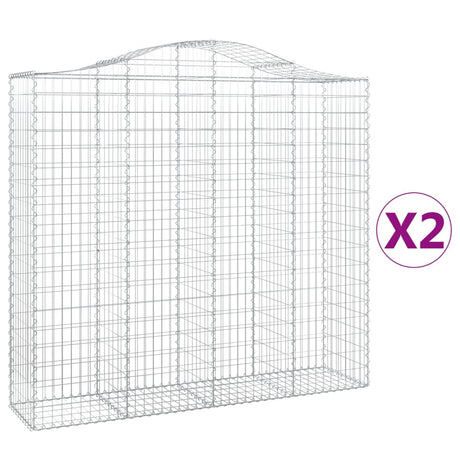 Cesti Gabbioni ad Arco 2 pz 200x50x180/200 cm Ferro Zincato