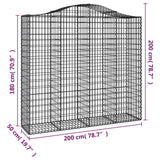 Cesti Gabbioni ad Arco 5 pz 200x50x180/200 cm Ferro Zincato