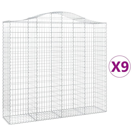 Cesti Gabbioni ad Arco 9 pz 200x50x180/200 cm Ferro Zincato