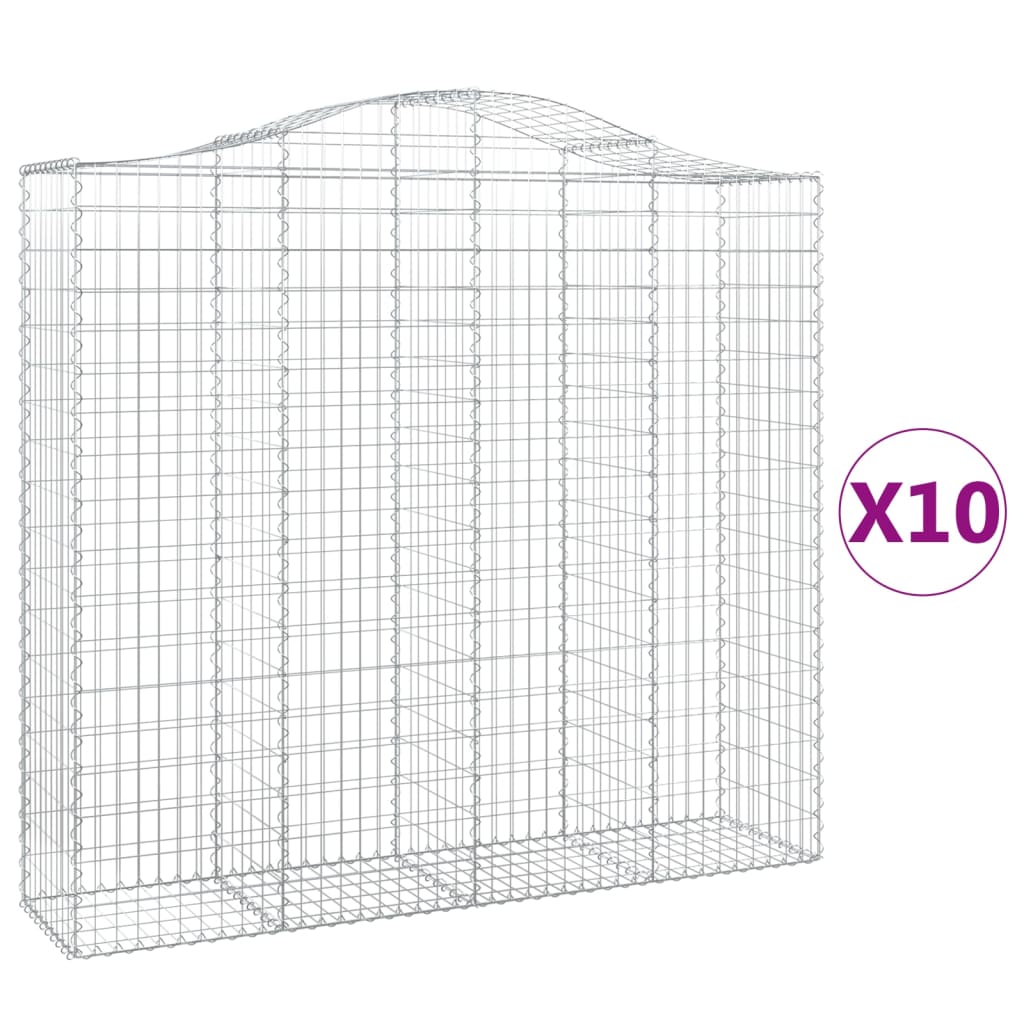Cesti Gabbioni ad Arco 10 pz 200x50x180/200 cm Ferro Zincato