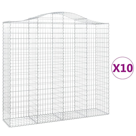 Cesti Gabbioni ad Arco 10 pz 200x50x180/200 cm Ferro Zincato