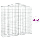 Cesti Gabbioni ad Arco 12 pz 200x50x180/200 cm Ferro Zincato