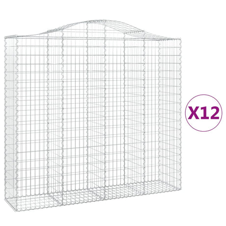 Cesti Gabbioni ad Arco 12 pz 200x50x180/200 cm Ferro Zincato