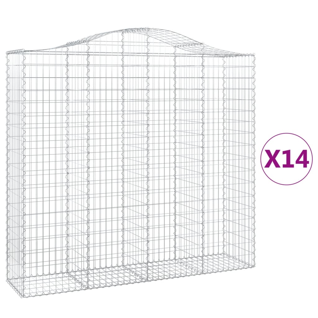 Cesti Gabbioni ad Arco 14 pz 200x50x180/200 cm Ferro Zincato
