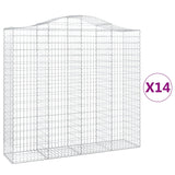Cesti Gabbioni ad Arco 14 pz 200x50x180/200 cm Ferro Zincato