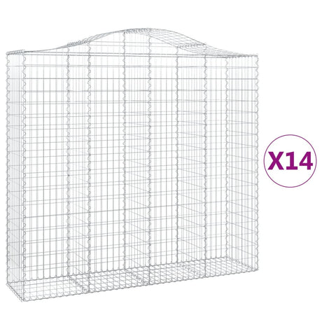 Cesti Gabbioni ad Arco 14 pz 200x50x180/200 cm Ferro Zincato