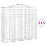 Cesti Gabbioni ad Arco 15 pz 200x50x180/200 cm Ferro Zincato