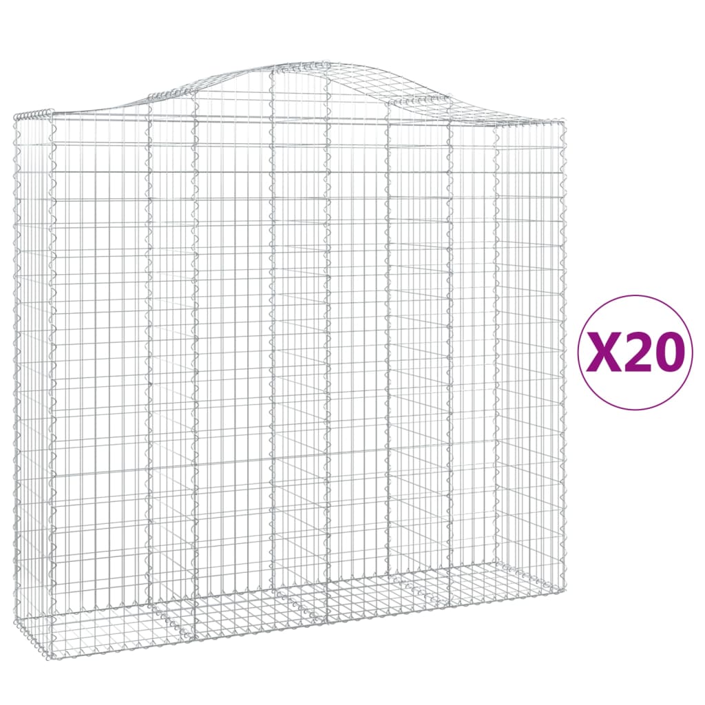 Cesti Gabbioni ad Arco 20 pz 200x50x180/200 cm Ferro Zincato
