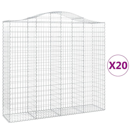 Cesti Gabbioni ad Arco 20 pz 200x50x180/200 cm Ferro Zincato