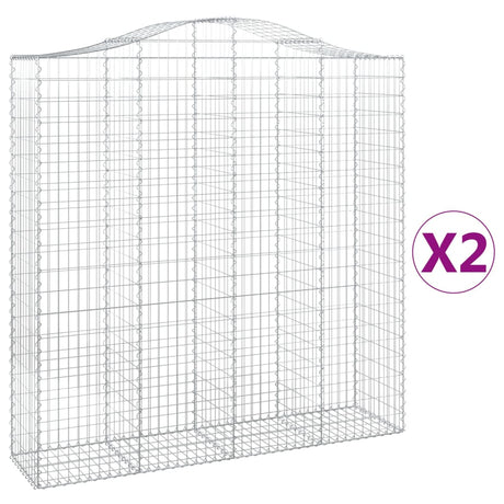 Cesti Gabbioni ad Arco 2 pz 200x50x200/220 cm Ferro Zincato