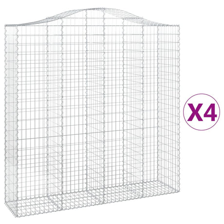 Cesti Gabbioni ad Arco 4 pz 200x50x200/220 cm Ferro Zincato