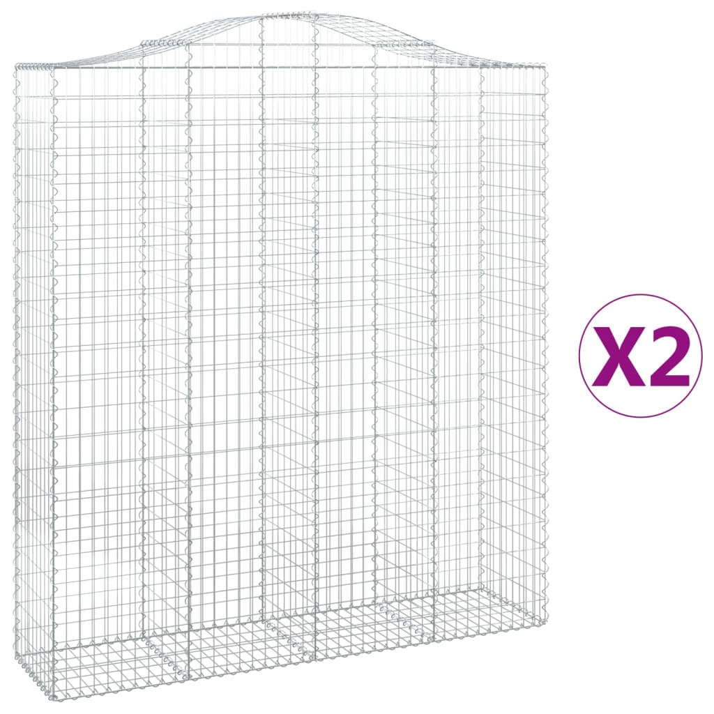Cesti Gabbioni ad Arco 2 pz 200x50x220/240 cm Ferro Zincato