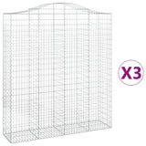 Cesti Gabbioni ad Arco 3 pz 200x50x220/240 cm Ferro Zincato