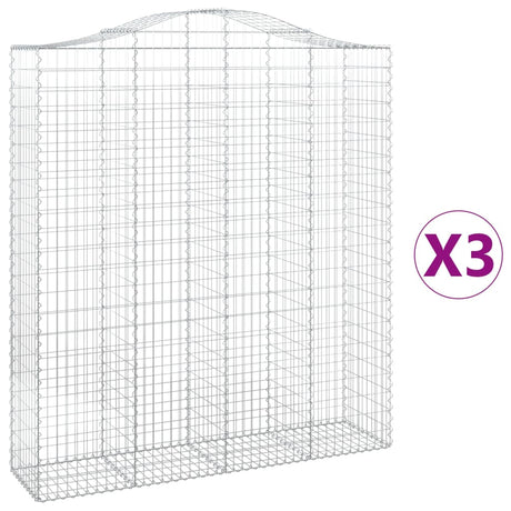 Cesti Gabbioni ad Arco 3 pz 200x50x220/240 cm Ferro Zincato