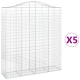Cesti Gabbioni ad Arco 5 pz 200x50x220/240 cm Ferro Zincato
