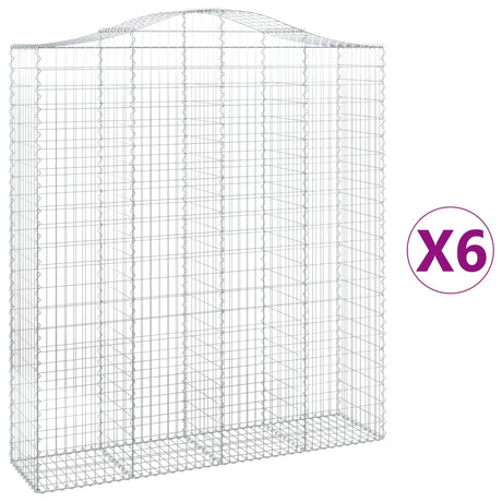 Cesti Gabbioni ad Arco 6 pz 200x50x220/240 cm Ferro Zincato