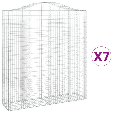 Cesti Gabbioni ad Arco 7 pz 200x50x220/240 cm Ferro Zincato