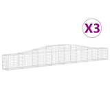 Cesti Gabbioni ad Arco 3 pz 400x30x40/60 cm Ferro Zincato