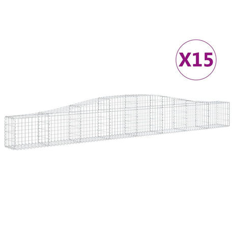 Cesti Gabbioni ad Arco 15 pz 400x30x40/60 cm Ferro Zincato