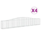Cesti Gabbioni ad Arco 4 pz 400x30x60/80 cm Ferro Zincato