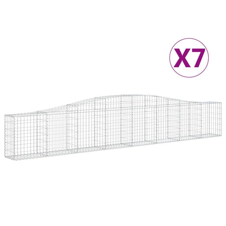 Cesti Gabbioni ad Arco 7 pz 400x30x60/80 cm Ferro Zincato