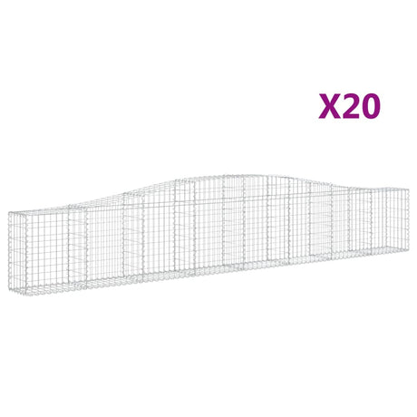 Cesti Gabbioni ad Arco 20 pz 400x30x60/80 cm Ferro Zincato