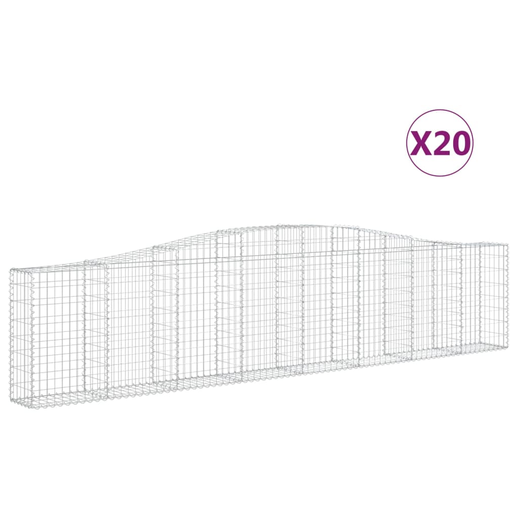 Cesti Gabbioni ad Arco 20 pz 400x30x80/100 cm Ferro Zincato