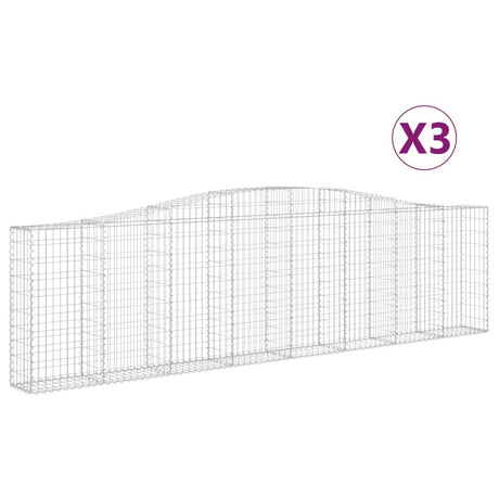 Cesti Gabbioni ad Arco 3 pz 400x30x100/120 cm Ferro Zincato