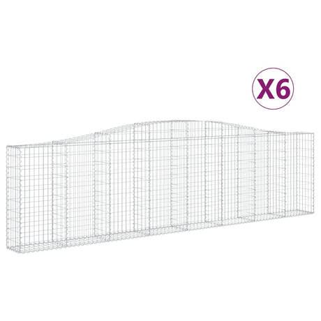 Cesti Gabbioni ad Arco 6 pz 400x30x100/120 cm Ferro Zincato
