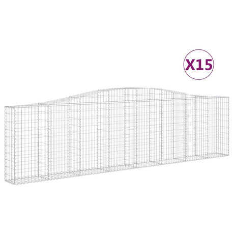 Cesti Gabbioni ad Arco 15 pz 400x30x100/120 cm Ferro Zincato