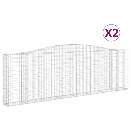 Cesti Gabbioni ad Arco 2 pz 400x30x120/140 cm Ferro Zincato