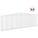 Cesti Gabbioni ad Arco 4 pz 400x30x120/140 cm Ferro Zincato