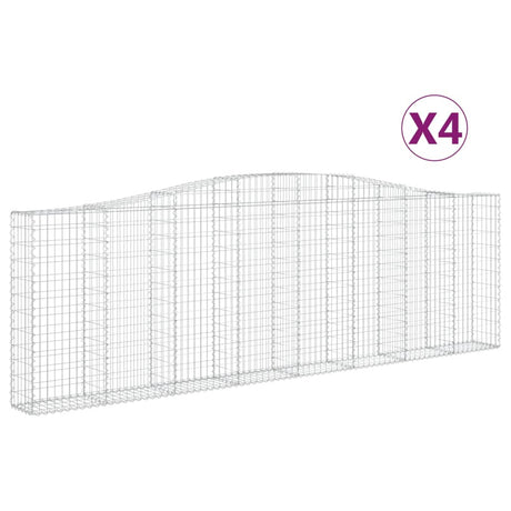 Cesti Gabbioni ad Arco 4 pz 400x30x120/140 cm Ferro Zincato