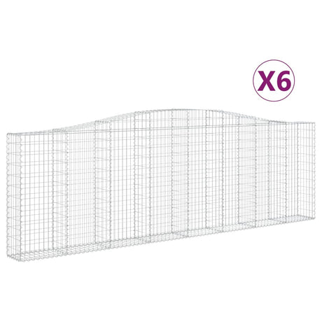 Cesti Gabbioni ad Arco 6 pz 400x30x120/140 cm Ferro Zincato