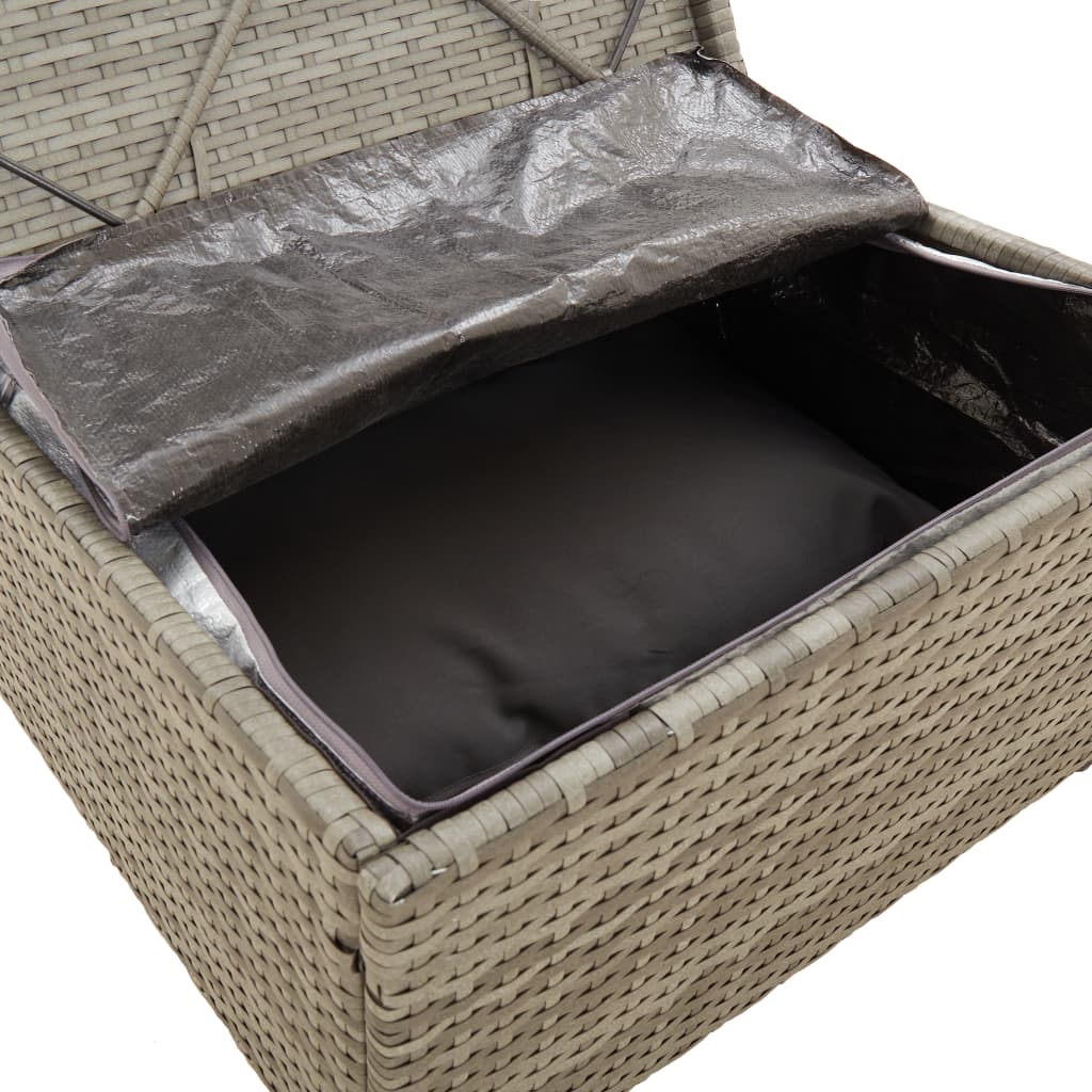 Set Divani da Giardino 3 pz con Cuscini in Polyrattan Grigio